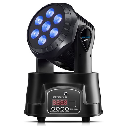 BETOPPER ムービングライト 7X8W RGBW LED 舞台照明ディスコライト ステージライト7色変換 DMX512 9/14CH パーティライト DJ DISCO LIGHT FOR PARTY 高速回転 音声連動