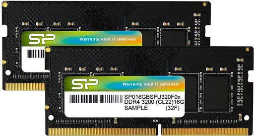 シリコンパワー ノートPC用メモリ DDR4-3200 (PC4-25600) 16GB×2枚 (32GB) 260PIN 1.2V CL22 SP032GBSFU320F22