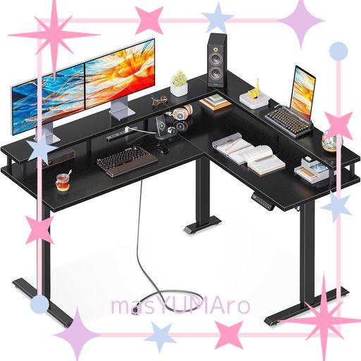 AODK 昇降デスク 電動 昇降式デスク 幅150*120 ゲーミングデスク コンセント付き メモリー機能 パソコンデスク 衝突検知 静音 高さ調節 机 オフィス モニター台 ワーク 組立簡単 ブラック