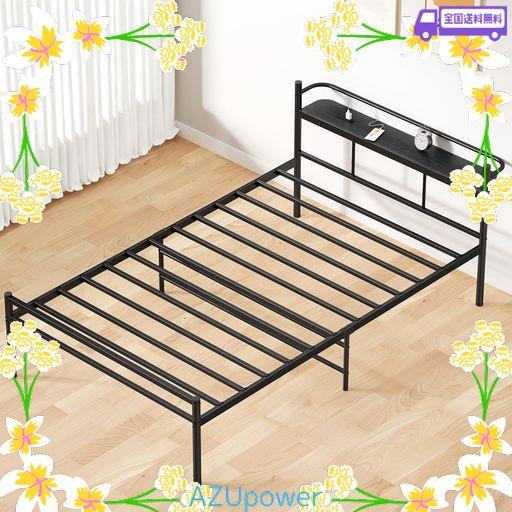 PRTONE パイプベッド ベッドフレーム セミダブル 棚付き コンセント付き セミダブルベッド ベッド下大容量収納 セミダブルベッドフレーム 頑丈通気耐久 ギシギシしない ベットフレームセ… 11,559円