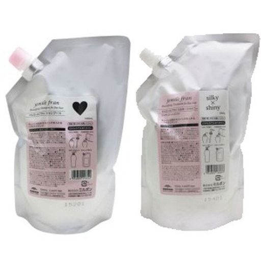 ミルボン ジェミールフラン シャンプー ハート H 1000ML + トリートメント シルキーシャイニー 1000G 詰替 セット
