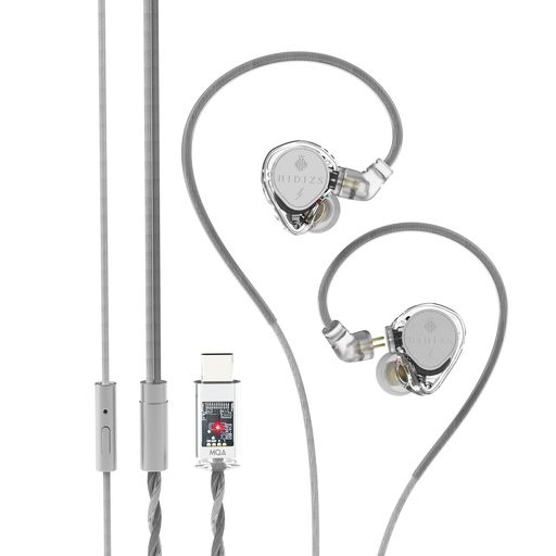 HIDIZS ST2 NEBULA イヤモニ イヤホン 有線 タイプC マイク付き ESS ES9218AC プロチップDAC 高性能デュアル磁気回路ダイナミックドライバー、インラインコントロール、0.78MM 2ピンケーブル マイク…