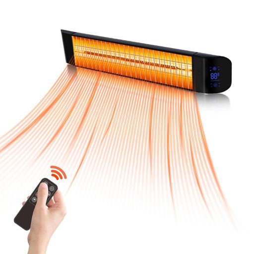 ZAPJQL 電気ストーブ 屋外ヒーター 壁掛け式 カーボンヒーター3秒速暖 省エネ 5-45°C自動恒温設定 IP65防水 100V遠赤外線シーズ ハロゲンヒーター 1200W高速暖房 4段階温度調節 過熱保護 PSE認証…