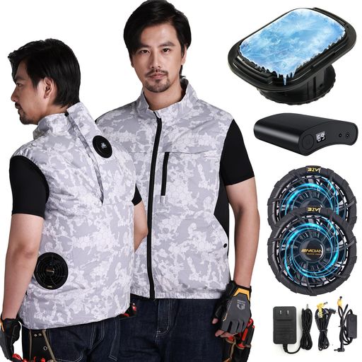 [MIDIAN] ペルチェ冷却服【2025業界独創 1つ冷却器と扇風機付き 32V超高出力 20000MAH大容量バッテリー】ペルチェ素子冷却技術 最大-22°C冷やす バッテリーセット 冷感服 瞬間冷却 現場 外仕事 …