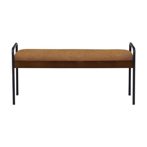 関家具 ベンチ 幅110×奥行38×高さ52CM リグレード ブラウン/キャメル 470002