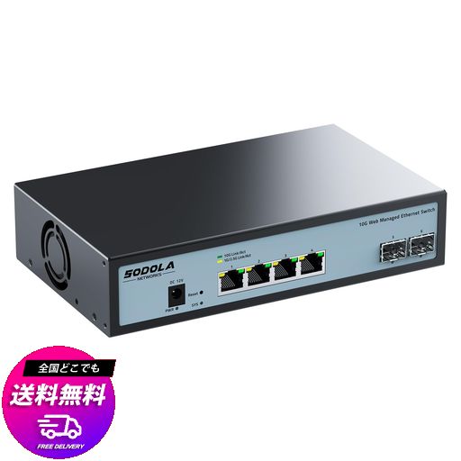 SODOLA 10GBPS スイッチングハブ WEB管理に対応 6ポート(4X10G RJ45 & 2X10G SFP+) 21,637円