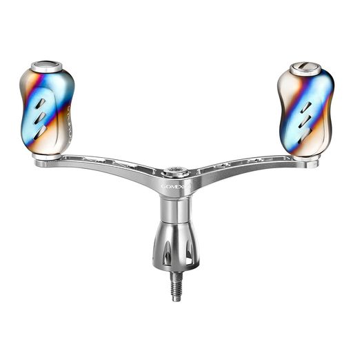 ゴメクサス CY98 リールハンドル シマノ (SHIMANO) スピニングリール対応 リール ダブルハンドル ステラ ナスキー ツインパワー 交換 98MM チタンハンドルノブ付き イカ アジング エギング ラ…