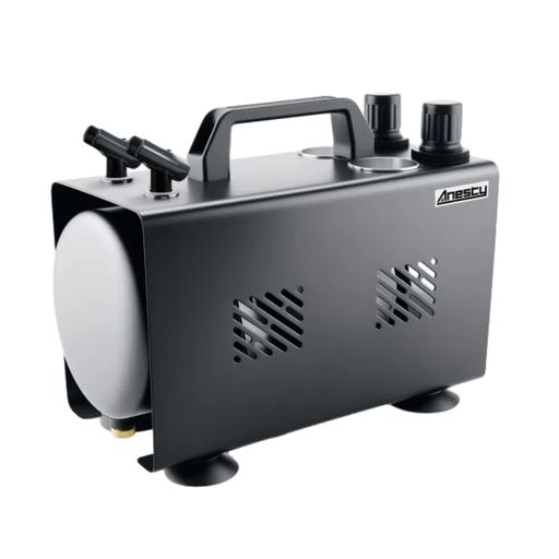 ANESTY 2IN1 エアブラシ コンプレッサー セット エアブラシ用 ワンタッチで色替え 圧力を個別に調整できる独立したエアレギュレーター2個付き AHPTRUNK-C エアーブラシ
