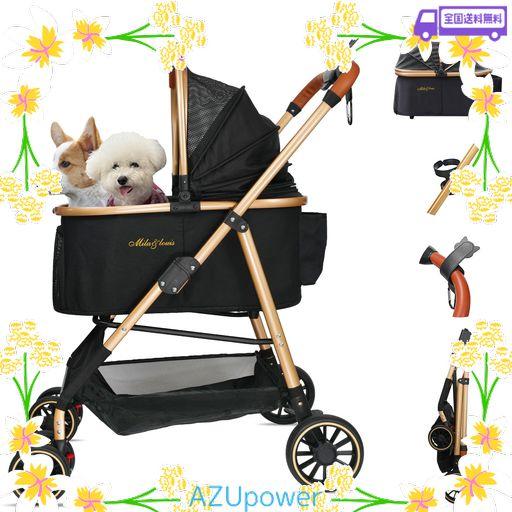 【軽量5.5KG 中？小型犬専用】MILA&amp;LOUIS ペットカート分離型 取り外し可能 軽量ファッション 犬 カート人気 4輪耐摩耗 犬用 ベビーカー ドッグ バギー ワンタッチペットかーと折たたみ可能 …
