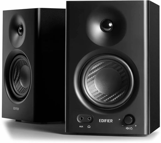 EDIFIER 【エディファイア】 MR4 42W モニタースピーカー アンプ 内蔵 | 4 インチ中低音ユニット 音質高 | 2.0CH PC アクティブニアフィールドスピーカー DTM 作曲 スタジオモニター用 有線外付け |