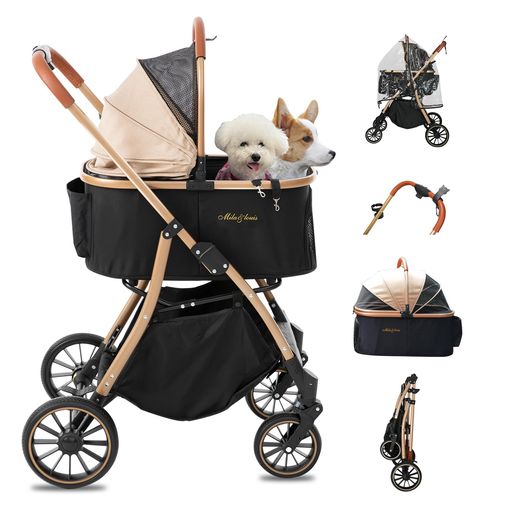 【2026大耐摩輪？軽さ6.4KG】MILA&LOUIS 愛玩動物手押し車引き分ける型&全体型 取りはずし能力のある 軽さ 犬 手押し車一般受け 4輪大耐摩耗 犬用 乳母車 飼い犬 乳母車 ワンタッチ愛玩動物かーと折たたみ能力のある 愛玩動物…