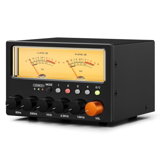 NOBSOUND D5 4WAY オーディオセレクター ヘッドホンアンプ: 5バンド イコライザー搭載 VUメーター付き 切替&分配2モード グランドループ対策 HIFI オーディオシステム用
