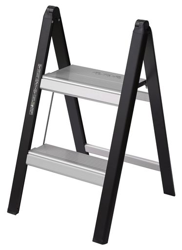 アルインコ(ALINCO) アルミ 薄型踏み台 52CM ブラック SS52TCA 脚立 軽量 折りたたみ コンパクト 2段 最大使用質量100KG シェルフ 棚板 プランター