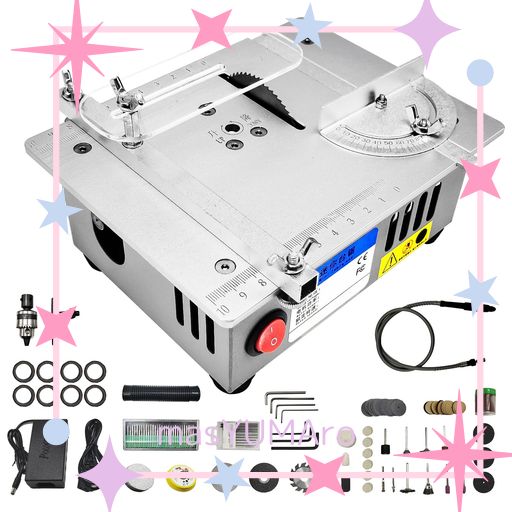 HOWHITE ミニテーブルソー 小型 切断機 卓上丸鋸盤 7段変速 DIY 切削工具 0-15MM鋸刃昇降 0-180°角度調節 10000RPM 精密切断 研磨 木材/PCBボード/アクリル板/プラスチック/金属用 趣味 DIY 家庭用 鋸…