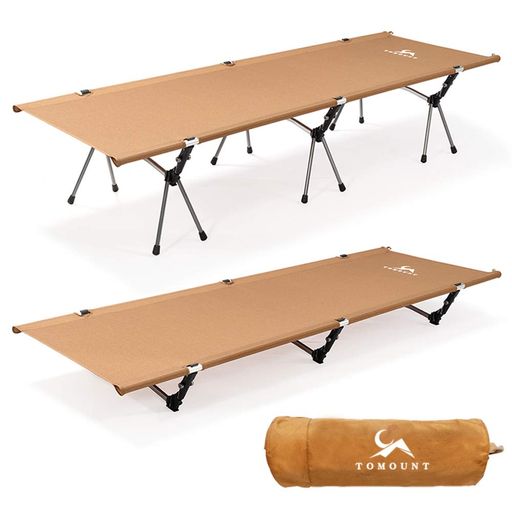 TOMOUNT アウトドアベッド キャンプコットコンパクト 折りたたみ式 耐荷重150KG 2WAY 高低兼用 高さ調整2段階 軽量 簡易バイクツーリング 野外用 自宅用 会社用 収納バッグ付き