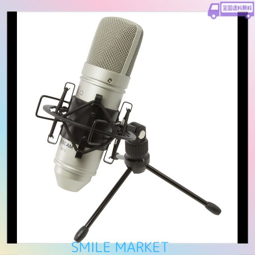 TASCAM(タスカム) TM-80 コンデンサーマイク 単一指向性/48Vファントム電源/18MMの大型ダイヤフラム/XLRマイクケーブル・サスペンション・卓上スタンド付属/ボーカル 楽器 配信
