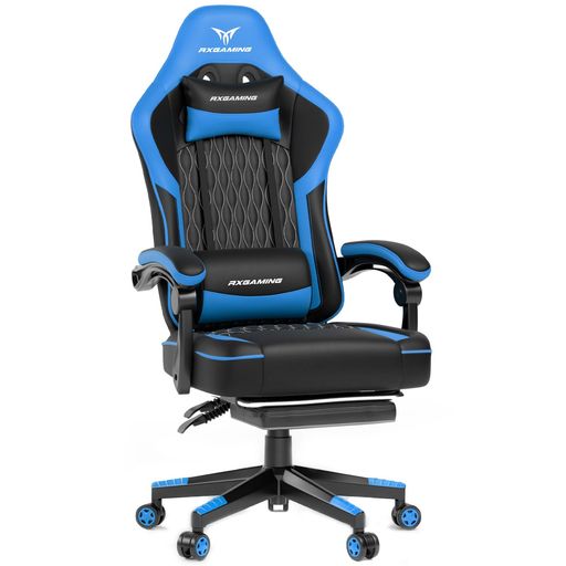 RXGAMING ゲーミングチェア オフィスチェア イス 椅子 テレワーク 疲れない 幅広座面 デスクチェア オットマン付き ゲーム用チェア145°リクライニング パソコンチェア 座り心地よい テレワ…