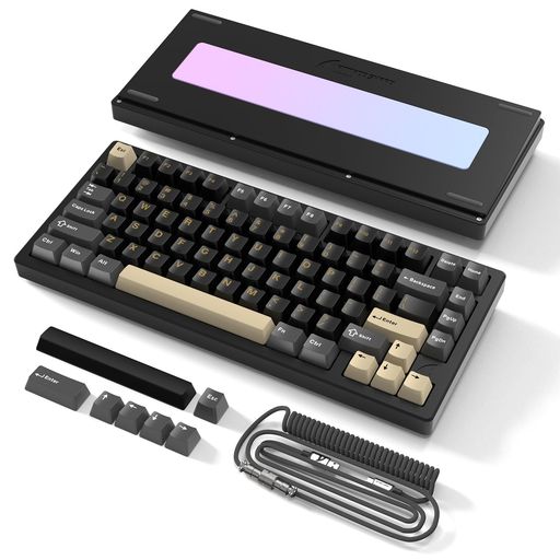 ATTACK SHARK X75 ゲーミングキーボード アルミ製 81きー メカニカルキーボード 75%レイアウト、ホットスワップ、VIA、トライーモード ワイヤレス/BLUETOOTH/有線