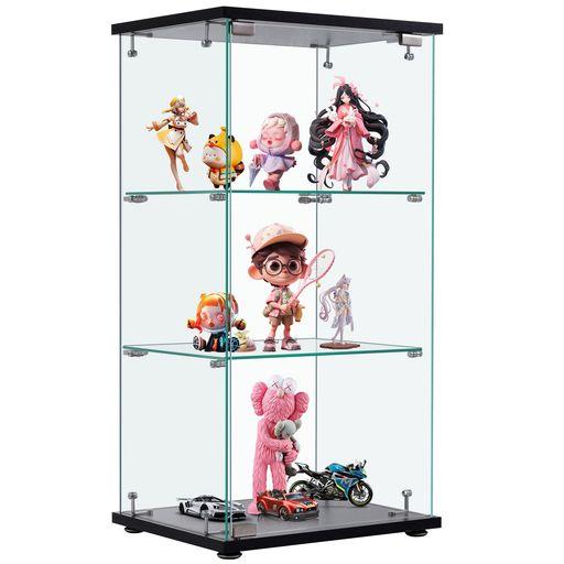 オーエスジェイ(OSJ) コレクションケース フィギュアケース 3段 幅42.5×奥行36.5×高さ86CM 強化ガラス 全面ガラス ブラック
