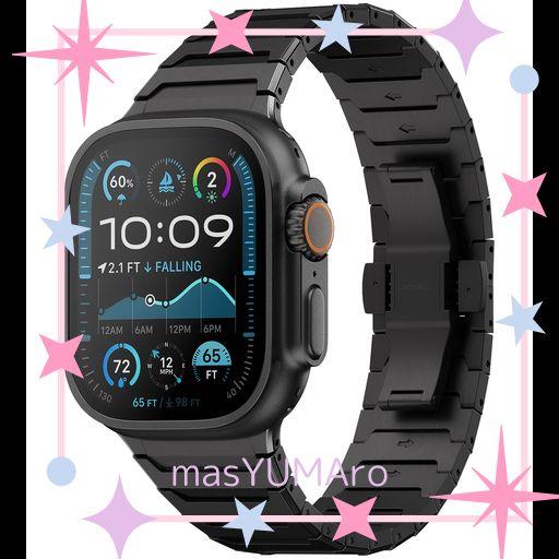 ULTIMAL FOR APPLE WATCH用 純チタン バンド DLCコーティング 49MM/46MM/45MM/44MM 対応 ULTRA 3/2/ULTRA・SE(第3/2/1世代)・SERIES 11/10/9/8/7/6/5/4 メタルリンク