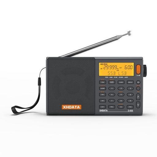 XHDATA D-808 携帯型ラジオ受信機 FM AM SW LW 広広としたFM 大気圏ダンス楽隊 SSB BCL DSP RDS 短波ラジオ受信機 衣嚢ラジオ受信機 防災 高感じやすさ 小型 乾電池式 申し受ける式 休止状態役立つこと付き添い人 目ざまし時計時辰儀 日本語書きあらわす書付き添い人