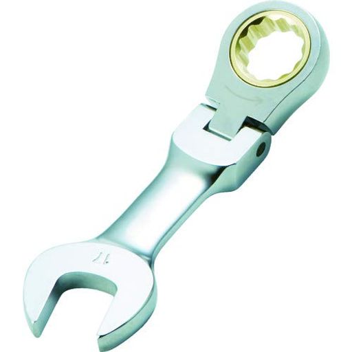 トラスコ中山(TRUSCO) 首振ラチェットコンビネーションレンチ(ショートタイプ)呼び:17 全長128MM 10丁 【ケース販売】 TGRW-17FS