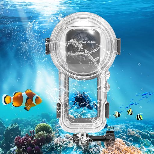 YICDOFU INSTA360 X5用 60M/196FT インビジブルダイビングケース 水中防水ケース ハウジングシェル アクションカメラ保護カバー PC素材 クリア ダイビング サーフィン 水泳 スキー用アクセサリー