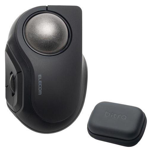 エレコム トラックボールマウス BITRA 静音 人差し指操作 BLUETOOTH 無線2.4GHZ 2台マルチペアリング 5ボタン 専用収納ケース付 ブラック M-MT2MRSABK