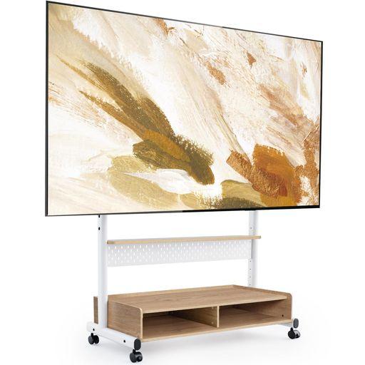 FITUEYES テレビスタンド Kシリーズ テレビ台 マウント付き 移動式 60~100インチ 大型テレビに対応 耐荷重80KG 有孔ボード付き 高さ調節可能 大容量収納 安定性よい 木製 オーク K-A211002WN