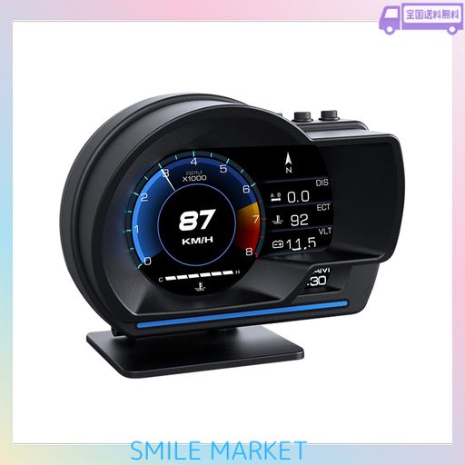 WIIYIIスピードメーター OBD2 マルチメーター、HUDヘッドアップディスプレイAP-6 故障診断、ECUデータの読み取り、ディスプレイの改善、警告機能 OBD + GPSモードスマートメーターすべての車に…