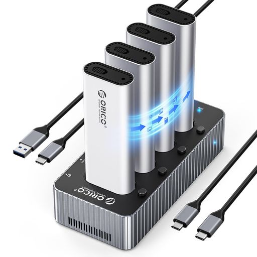 ORICO SSD クローン スタンド 40GBPS高速データ転送 M.2 SSD クローン ケース 4ベイ M.2 SSD 外付けケース 2230/2242/2260/2280 M-KEY SSDに対応 (NVMEのみ)オフラインクローン M.2