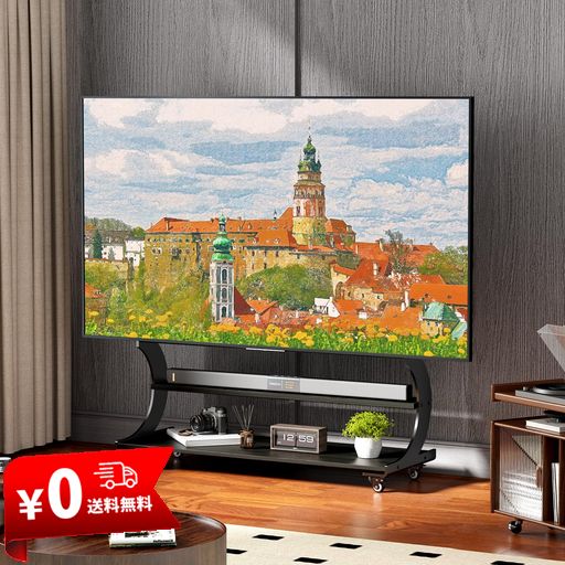 BEISHITENWAYMILI 大型テレビスタンド キャスター付き ハイタイプ 壁寄せテレビスタンド 50-100インチテレビ/液晶ディスプレイに対応 TV MOUNT 自立式 TVスタンド 大型モニタースタンド 耐荷重100KG…