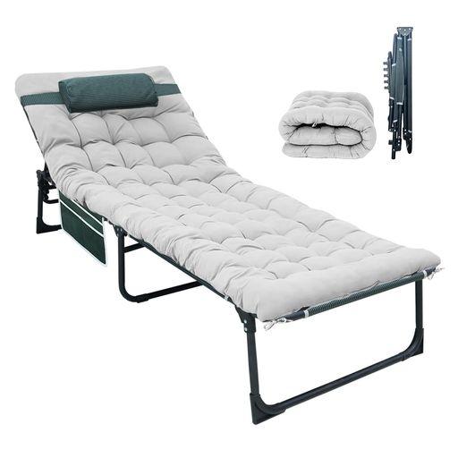 JACK BOSS 折りたたみベッド 簡易ベッド 折り畳みベッド 室内外兼用 アウトドア 通気性 キャンプベッド 枕付き マット付き 組立不要 収納便利 耐荷重:180KG 黒い