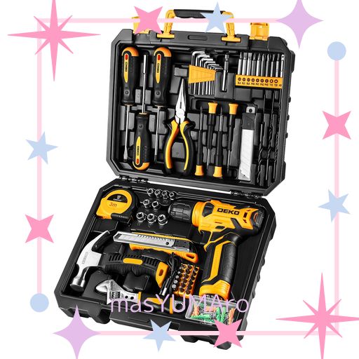 【8V電動ドリル付き】126点組 工具セット ツールセット 工具 日曜大工 DIYセット ドリル 電動工具セット 家庭用 ホームツールセット 家具の組み立て 住まいのメンテナンス用 大工道具セッ…