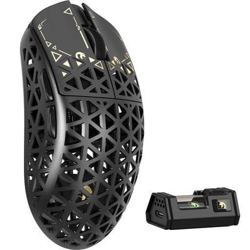 MAMBASNAKE M5 ULTRA カーボンファイバー製無線ゲーミングマウス 超軽量39G±3 PAW3950MAX ワイヤレス 8000HZ 2.4G/BLUETOOTH/USB-C NORDIC52840(ブラック)