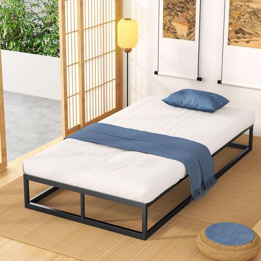 [耐荷重300KG] ベッドフレーム シングル HOLDM しんぐる パイプベッド 床下高さ25CM 静音 シングルベッド すのこベッド下収納 耐久性 通気性 組立簡単 工具付き メタルベッド (シングル・ ブラ…