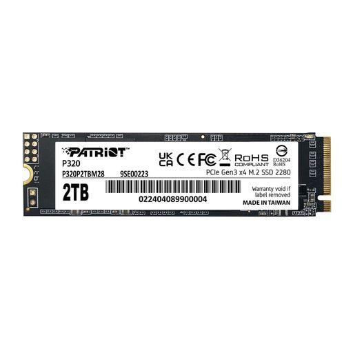 PATRIOT P320 2TB INTERNAL SSD - NVME PCIE GEN 3X4 - M.2 2280 - SOLID STATE DRIVE - P320P2TBM28