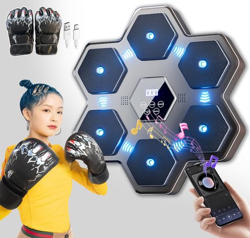 【2025新登場】音楽ボクシングマシン MUSIC BOXING MACHINE ミュージックボクシングマシン 室内用電子ターゲット 壁パンチングバッグ 壁掛け型音楽ボクシング機 ボクシングトレーニング器具 BL…