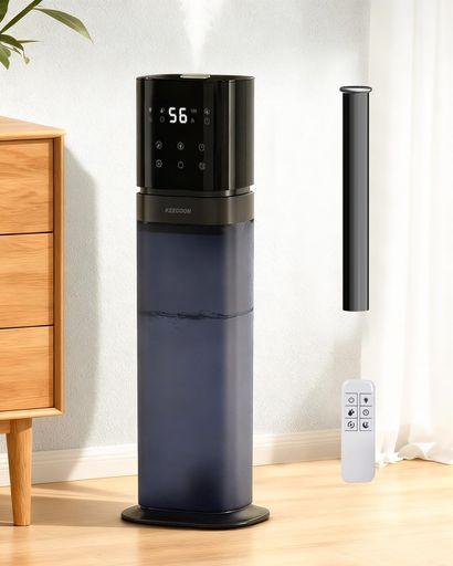 KEECOON 加湿器 大容量 8L 超音波式 業務用 透明タンク 2025 タワー型 業務用加湿器 上から給水 除菌 アロマ 切れタイマー リモコン 三段階噴霧量 連続48時間 自動湿度調整 睡眠モード 静音 省…
