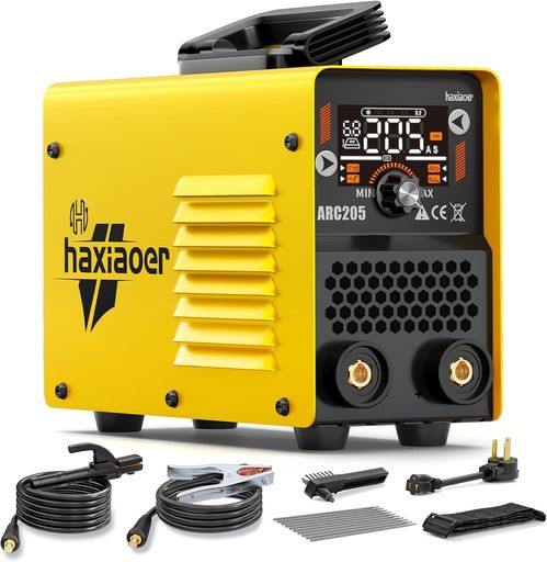 HAXIAOER アーク溶接機 最大出力205A 100V 200V兼用溶接機 MMA・LIFT TIG アーク溶接機 1台2役電気溶接機 ホットスタート IGBTインバーター電流調整 LED液晶表示 小型 軽量 家庭用溶接機 日本語取扱書…