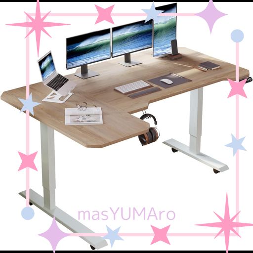 BILBIL 昇降式デスク パソコンラック 150*101CM 電動式テーブル スタンディングデスク オフィスワークテーブル 昇降式机 ゲーミングデスク 高さ 71-117CM 高さ調節可能 メモリー機能付き