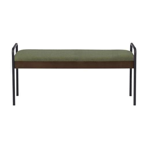 関家具 ベンチ 幅110×奥行38×高さ52CM リグレード ブラウン/グリーン(コーデュロイ) 470000