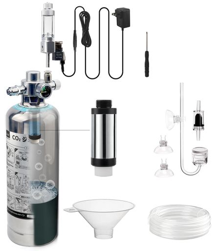 CLSCEA クレシー G600SMINI-JP グレードアップ版水草用化学反応式 CO2ジェネレーター CO2ボンベ 化学式CO2 CO2 添加 CO2 システムキット ステンレス製 50CM以下水槽に適用 電磁弁付き