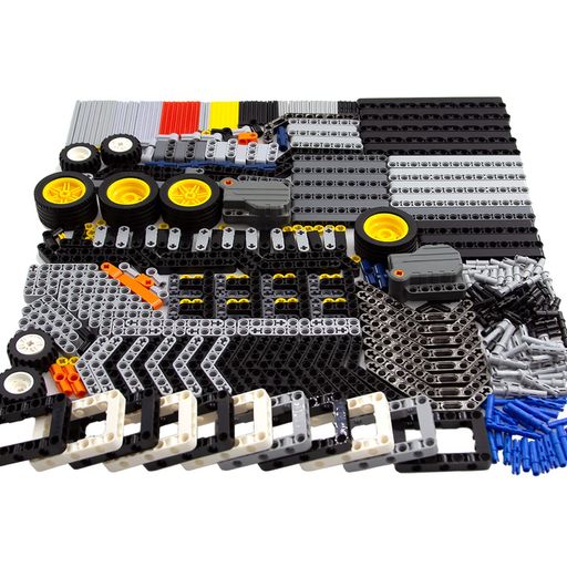 ASTEM 組み立てブロック パーツセット 413PCS - プルバックモーター付属、アクスルピン交換可能、標準機械部品を含む
