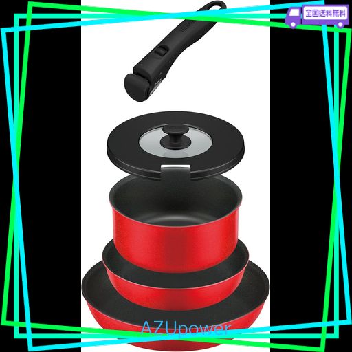 サーモス デュラブルシリーズ 取っ手のとれるフライパン5点セットCA ガス火専用 ブライトレッド KSC-5A BTR