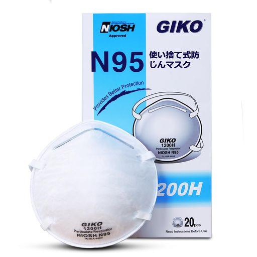 GIKO] N95マスク 1箱20枚入り 米国NIOSH承認 1200Hタイプ 立体構造 N