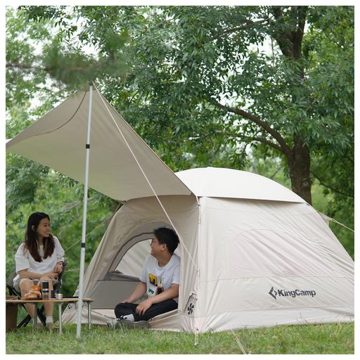 KINGCAMP エアーテント インフレータブルテント 簡単設営 240×220×160CM 3~4人用 充気式 10CMエアポール 耐水圧3000MM メッシュ窓 アウトドア キャンプ 公園 ハイキング 遠足