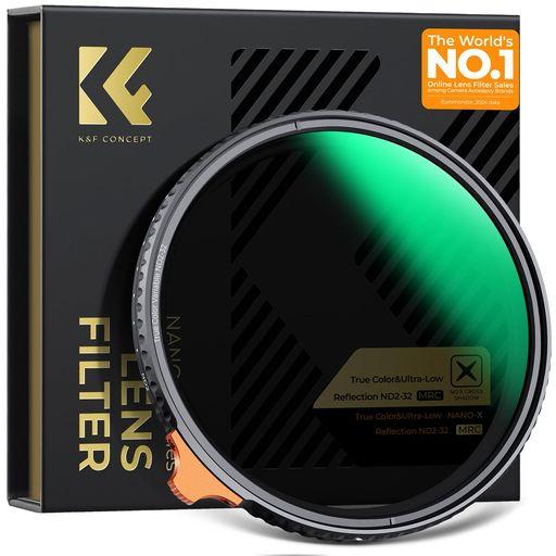 K&amp;F CONCEPT 72MM TRUE COLOR&amp;超低反射 ND2-ND32 可変NDフィルター 黄色被り解消可能 超低反射0.1% 28層コーティング(NANO-XCEL)