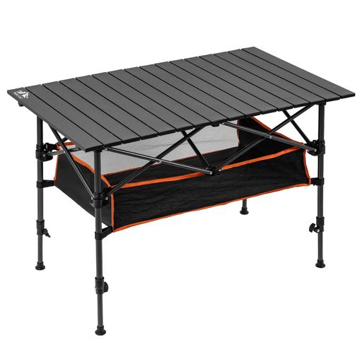 NIGHT CAT アウトドアテーブル 折り畳みテーブル 高さ調整可能 キャンプテーブル アルミ ロールテーブル ポータブル 防水 耐荷重75KG BBQ バーベキュー 組み立て簡単 95X55CM