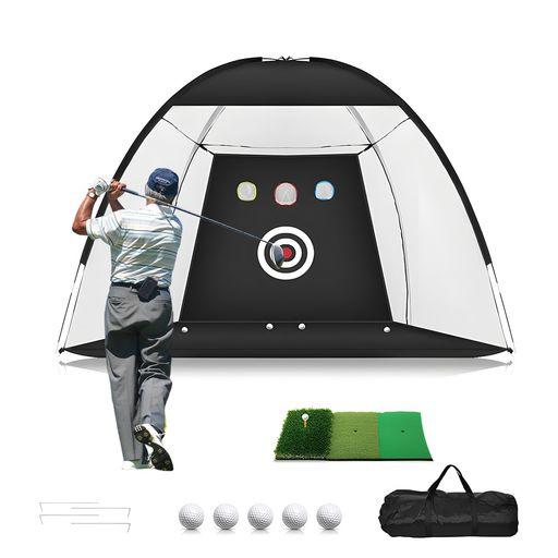 ゴルフ練習ネット 大型 3M×1.8M×2M フルセット 折りたたみ式 屋外・庭用 3種一体型打撃マット・ターゲット・収納バッグ付 工具不要 7,123円